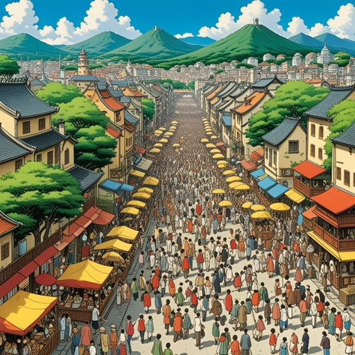 在一个小镇上,关于年度节日的纷扰非常多。每个人都在忙于准备,搭建摊位,组织活动。镇广场上活动繁忙,空气中充满了兴奋。随着节日日的临近,纷扰达到了顶峰,但一切都完美地结合在一起,使活动取得了巨大成功。