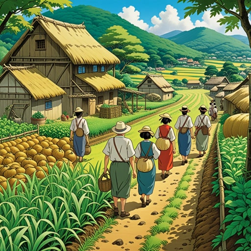 在一个小村庄里,农业节是一个盛大的庆祝时刻。村民们展示了他们的农产品,并分享了他们的农耕经验。今年,引入了一种新的农业技术,承诺能提高产量和改善作物质量。村民们对此感到兴奋和渴望实施这一新方法,希望它能改善他们的生活。