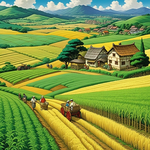 在一个小村庄里,土地农业资源丰富,每年都有丰收。村民们辛勤工作,耕种田地,收获劳动的成果。有一季,引进了一种新的种子品种,这大大提高了农业生产力。村庄繁荣起来,'agriculturally'这个词成了繁荣和辛勤工作的代名词。