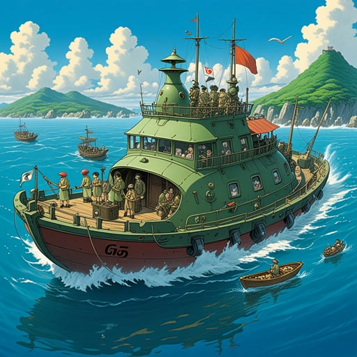 在一个陆地与海洋不断争斗的世界里,两栖生物是和平的关键。它们能在两种环境中自由移动,充当信使和调解者。一天,发明了一种水陆两用车,它可以在陆地和水面上行驶。这一发明彻底改变了冲突解决的方式,因为它允许对任何情况做出快速和多变的反应。