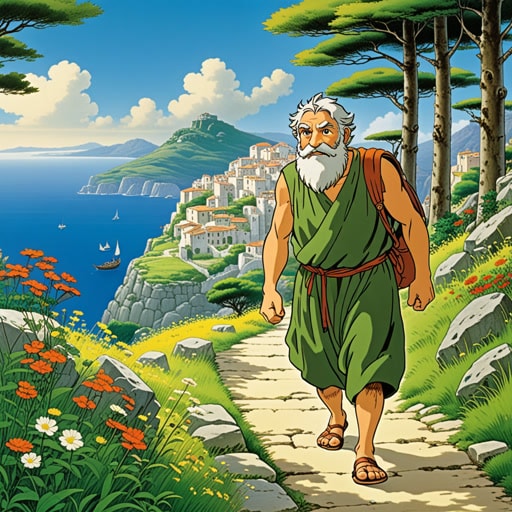 在古希腊,有一位名叫伊索的智者。他以其巧妙的格言而闻名,这些格言教导了宝贵的教训。有一天,他说:'稳扎稳打赢得比赛。' 这句格言变得非常著名,并教导人们坚持不懈的重要性。伊索的格言不仅令人难忘,而且深刻洞察,引导人们克服生活中的挑战。