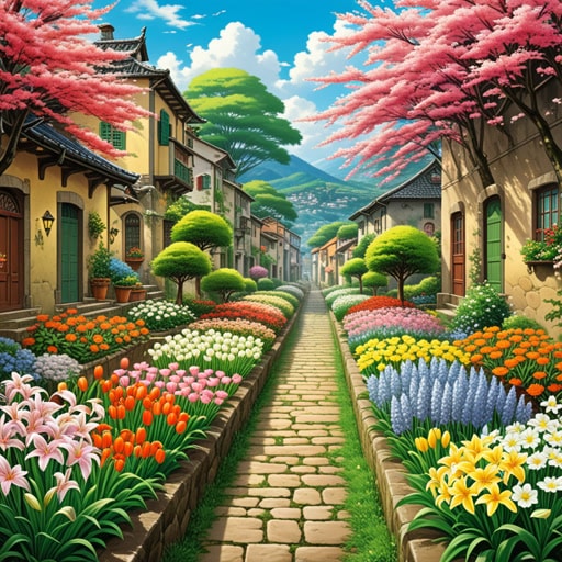 在四月的中心,小镇充满了春天的色彩。到处都是盛开的花朵,四月的阵雨给空气带来了清新。一天,一个名叫莉莉的年轻女孩决定通过种植花园来庆祝四月。她每种下一粒种子,就想象它会带来的美丽。到月底,她的花园色彩斑斓,真正证明了四月的魔力。