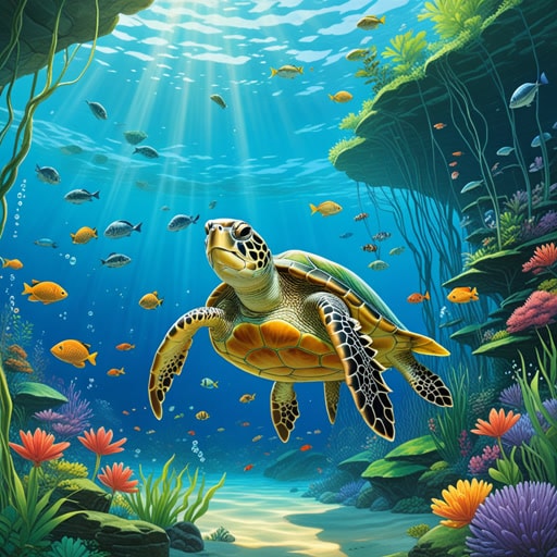 从前,有一个美丽的湖泊,充满了水生奇观。这个湖泊是各种水生生物和植物的家园。一天,一个好奇的男孩亚历克斯决定探索这个湖泊。当他潜入水中时,他被充满活力的水生生物所震撼。他看到了五颜六色的鱼,优雅的水生植物,甚至还有一只害羞的乌龟。亚历克斯在水生世界的冒险不仅让他充满了喜悦,还教会了他保护这些水生栖息地的重要性。