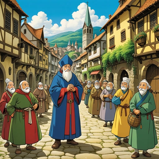 在中世纪的一个小镇上,大主教以其智慧和领导力著称。一天,镇上的人们发生了争执,他们向大主教寻求指导。大主教迅速而公正地做出了决定,解决了冲突,恢复了小镇的和平与和谐。他的行为不仅展示了他的权威,还体现了他对人们的同情和理解。