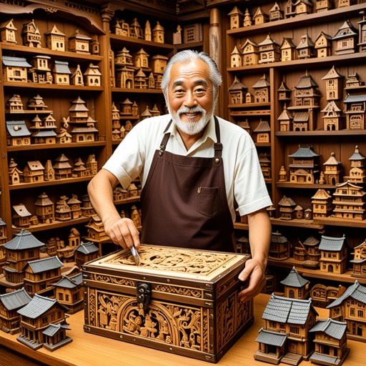 在一个小村庄里,住着一位名叫杰克的工匠。杰克以其精湛的工艺而闻名。一天,一位富商来到村庄,委托杰克制作一件特别的作品。杰克勤奋工作,制作了一个雕刻精美的木盒。富商对工匠的作品非常满意,于是他四处宣扬杰克的才华。从那天起,杰克作为一位技艺高超的工匠的名声越来越大,他的作品被许多人追捧。
