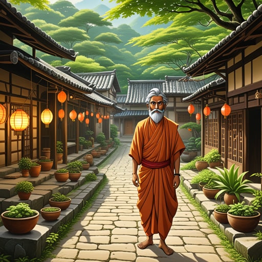 在一个偏远的村庄里,住着一个名叫阿俊的苦行者。他过着简朴而有纪律的生活,全心专注于精神成长。一天,一个富商来到这个村庄,对阿俊的苦行生活方式感到好奇。习惯了奢侈生活的商人发现阿俊的奉献精神令人鼓舞。这次遭遇促使商人重新评估自己的价值观,并考虑采取更苦行的生活方式。