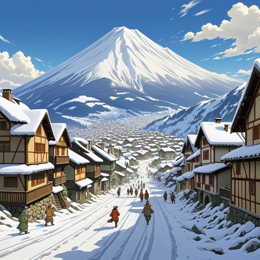 在雪山上,有一个小村庄总是警惕着可能发生的雪崩。一天,天气突然变得恶劣,雪崩即将来临。准备充分的村民们迅速撤离。当雪崩咆哮着从山上滚落时,它将沿途的一切都卷走了。幸运的是,没有人员伤亡,村民们的迅速行动拯救了所有人。