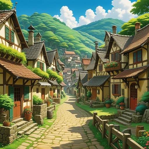 从前,有一个总是沉睡的村庄。一天,一位神秘的旅行者来到这个村庄,用一个魔法咒语唤醒了所有人。村民们第一次在白天看到世界,感到非常惊奇。他们感谢旅行者,并决定保持清醒,享受他们新发现的意识。