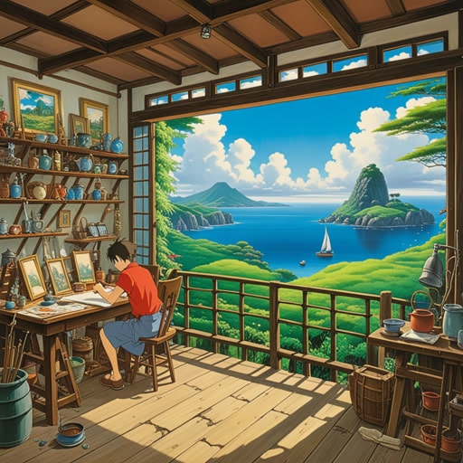从前,有一位画家名叫杰克,他在创作一幅杰作。然而,当他挂起这幅画时,画挂歪了,稍微向一边倾斜。尽管他努力纠正,但画仍然歪斜,象征着生活中的不完美。这幅歪斜的画作成为了一件著名的作品,提醒着每个人,即使事情出了差错,它们仍然可以是美丽的。