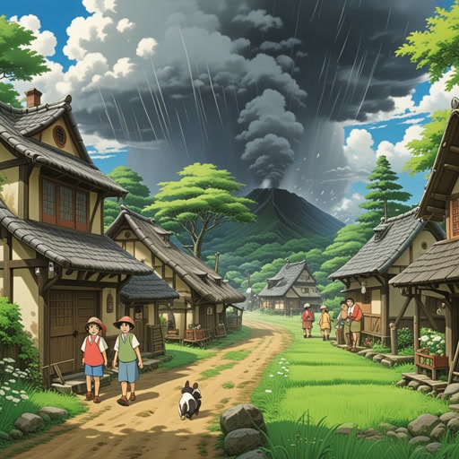 在一个小村庄里,长者们经常谈论可能降临到村民身上的命运。一天,一场突如其来的暴风雨降临到了村庄,造成了很大的破坏。村民们对可能发生的事情有所准备,迅速做出反应,减少了影响。