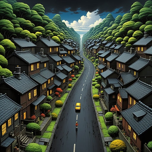 在一个小镇上,所有的道路都覆盖着沥青材料。一天,一个好奇的男孩杰克想知道为什么道路如此黑暗和粘稠。他的好奇心促使他问他的父亲,父亲解释说沥青物质就像一层保护层,使道路耐用且能抵抗天气。杰克然后想象一个世界,从玩具到房屋,一切都涂有沥青材料,创造了一个耐用和强度的宇宙。