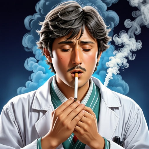 从前,有一个名叫约翰的人,他喜欢抽烟。随着时间的推移,他的吸烟习惯导致了支气管炎。每天早上,他都会因剧烈的咳嗽醒来。一天,他的医生告诉他,如果他不戒烟,他的支气管炎可能会变成慢性的。这促使约翰戒烟并开始更好地照顾他的肺。
