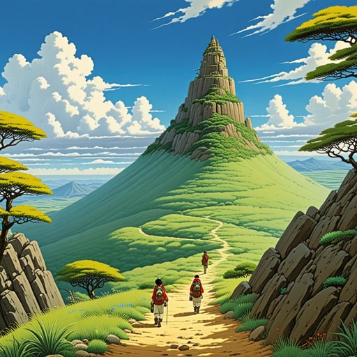 在美国西部的中心,有一座孤峰高高耸立,孤独而壮观。这座孤峰是传说中的地方,据说藏有古老的秘密。一天,一群探险家决定攀登这座孤峰,他们被关于隐藏宝藏的故事所吸引。当他们到达山顶时,他们没有找到黄金,而是看到了周围沙漠的壮丽景色,这是一种不同类型的宝藏。