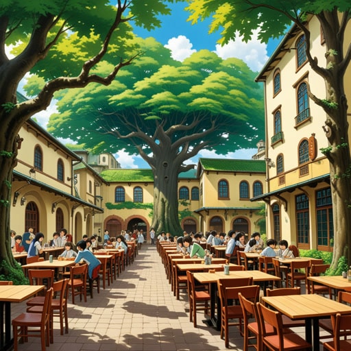 从前,有一个美丽的校园,来自世界各地的学生聚集在这里学习。这个校园不仅是学习的地方,也是一个形成友谊和创造回忆的社区。校园的每一个角落都有一个故事,从学生读书的古老橡树下,到他们共享餐点的繁忙食堂。这个校园不仅仅是一系列建筑的集合;它是一个充满活力、有生命的实体,培养着其居民的思想和心灵。