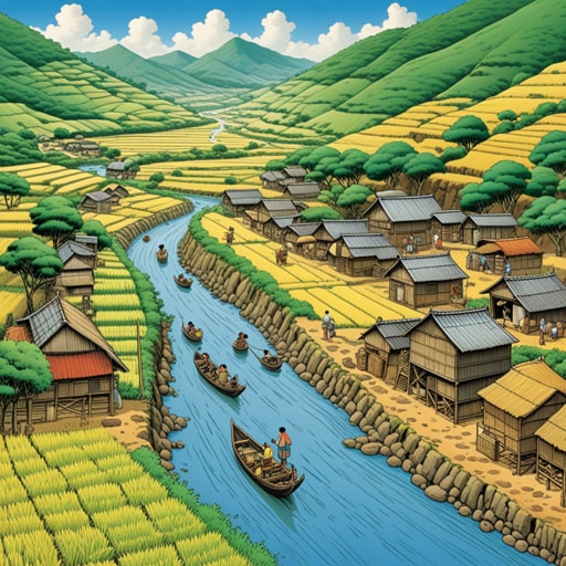 在一个小村庄里,附近河流的集水区是村民的生命线。每年雨季,集水区都会充满水,为庄稼和人们提供水源。有一年,该地区遭受了严重的干旱,集水区干涸了。村民们不得不寻找新的收集和储存水的方法。他们建立了新的集水区,并意识到了保护水资源的重要性。