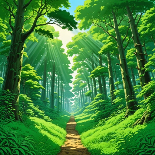 在一个郁郁葱葱的森林里,树木充满了叶绿素,这使得它们能够吸收阳光并产生氧气。一天,一位名叫格林博士的科学家发现了一种罕见的叶绿素,它能比平常吸收更多的阳光。这一发现引发了植物生物学领域的一场革命,导致了更高效作物的开发和对叶绿素在生态系统中作用的更深入理解。