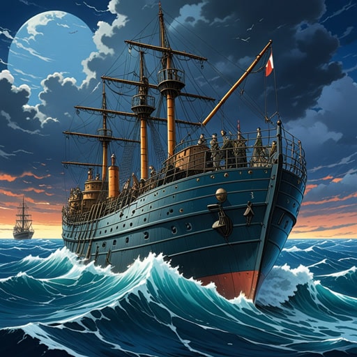 在一个暴风雨的夜晚,船员们对舱口周围坚固的围板感到感激。它不仅防止了水进入,还提醒人们船只的坚固构造。围板就像一个无声的守护者,保护船员免受恶劣海况的侵扰。