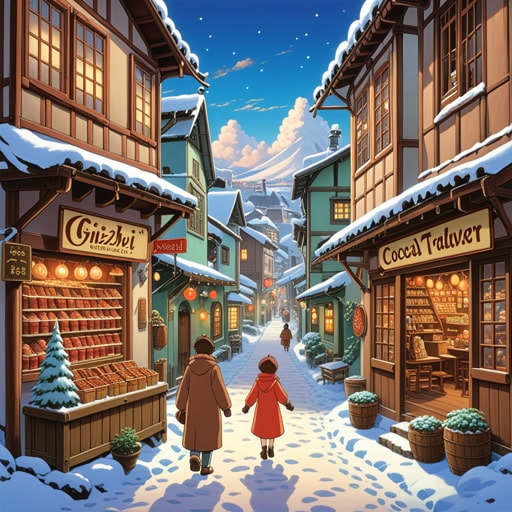 从前,在一个小村庄里,有一家著名的可可店。这家店以其美味的热可可而闻名。在一个寒冷的冬日,一位旅行者来到这个村庄,尝试了热可可。它如此美味,以至于温暖了他的心灵。从那天起,旅行者总是记得那个村庄可可的温暖和甜蜜。