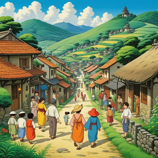 在一个小村庄里,来自不同背景和文化的人们学会了共存。他们尊重彼此的传统和信仰,创造了一个和谐的社区。一天,一个新家庭搬来了,带来了独特的文化。村民们张开双臂欢迎他们,表明共存不仅仅是容忍,也是拥抱多样性。