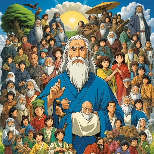 在古代,一位智慧的先知从神那里接受了一组戒律,即十诫。这些戒律对于指导人们的行为和维持社会秩序至关重要。每一条戒律都是深刻的教诲,先知广泛传播这些教诲,确保和平与正义得以维持。