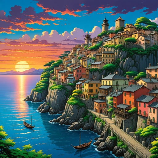 在一个小镇上,有一位名叫杰克的画家,他喜欢创作美丽的风景画。一天,他发现了两种互补的颜色。他用这些颜色画了一幅令人惊叹的日落。互补色使画作如此生动,以至于一夜之间变得有名。杰克意识到艺术中互补元素的力量。