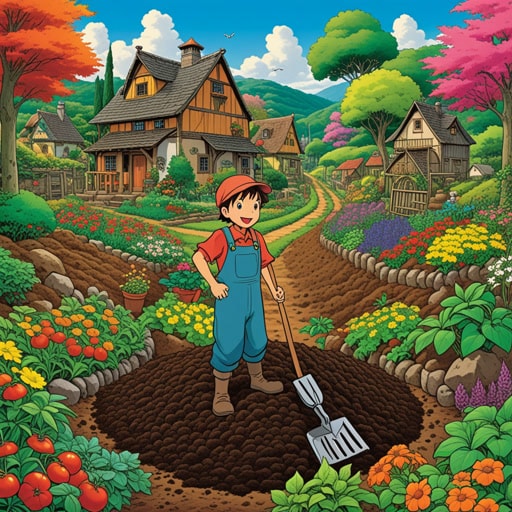 在一个小村庄里,有一位名叫杰克的园丁,他以其茂盛的花园而闻名。杰克相信堆肥的力量。每天,他都会收集村里的有机废物,将其制成堆肥,创造出一种富含营养的土壤改良剂。他的花园因此繁荣,村民们对他的花园的鲜艳色彩和丰富产出感到惊讶。杰克的堆肥不仅丰富了土壤,还团结了社区,因为每个人都为堆肥堆做出了贡献。