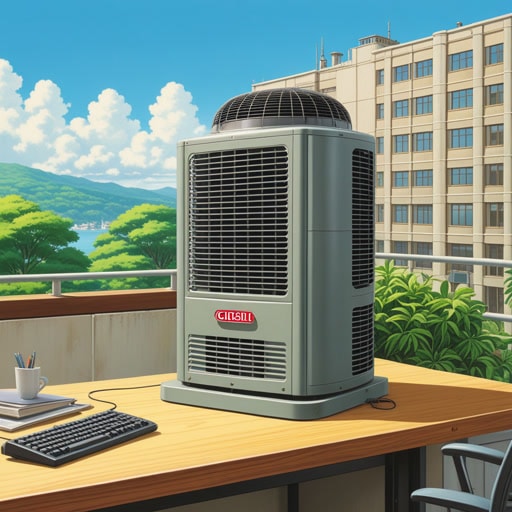 在盛夏时节,城市酷热难耐。办公楼中的空调冷凝器加班加点地工作以保持低温。一天,冷凝器出现故障,促使工程师们迅速赶来修理。经过迅速的维修,冷凝器恢复了功能,办公室再次变得凉爽,让所有人松了一口气。