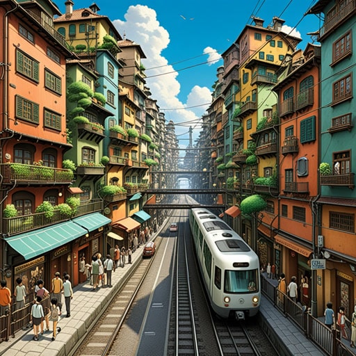 在未来,一个名为新城市的大都市被建立起来,连接了几个主要城市。这个大都市旨在优化居住条件和减少通勤时间。来自世界各地的人们被新城市先进的基础设施和充满活力的生活方式所吸引,纷纷搬到这里。新城市的故事展示了如何通过大都市改变人们的生活和互动方式。
