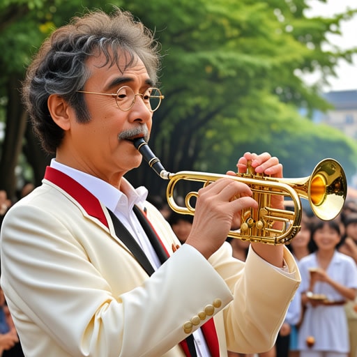 在一个小镇上,有一位才华横溢的音乐家杰克,他热爱吹奏短号。一天,一个大型音乐节举行,杰克被邀请表演。他用短号演奏了一首感人至深的旋律,触动了每个人的心。他的表演如此令人印象深刻,以至于观众们纷纷起立鼓掌。从那天起,杰克被称为‘短号大师’。
