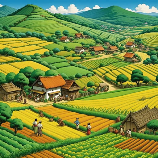 在一个小村庄里,农民们以其勤奋的土地耕作而闻名。每年,他们都会精心耕作田地,确保丰收。有一年,一个名叫杰克的新农民加入了他们。杰克不仅在耕作方面技艺高超,而且具有创新精神,引入了新的方法来增加他们的产量。他的努力不仅改善了村庄的经济,还培养了村民之间的社区意识。