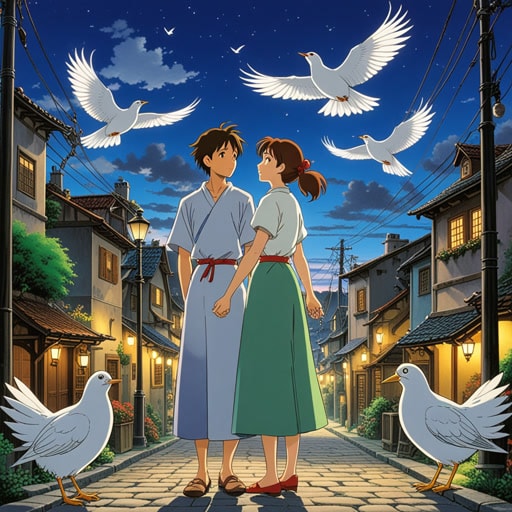 从前,有一对深爱的情侣。每天早上,男人醒来都会说:‘早上好,亲爱的。’他们的爱如此强烈,以至于在他们面前,鸟儿都会甜美地歌唱。有一天,女人生病了,男人日夜照顾她,称她为‘亲爱的’,给她力量。他们的爱情故事成为了镇上的传奇,象征着真爱的力量。