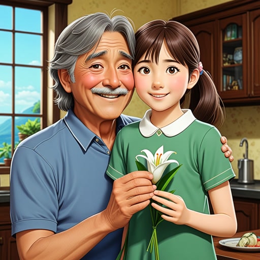 从前,有一个心地善良的男人叫约翰。他有一个美丽的女儿叫莉莉。莉莉不仅是约翰的女儿,还是他最好的朋友。一天,莉莉决定在父亲节给父亲一个手工制作的惊喜礼物。当约翰收到礼物时,他脸上的喜悦是无价的,这是一个加强他们父女关系的时刻。