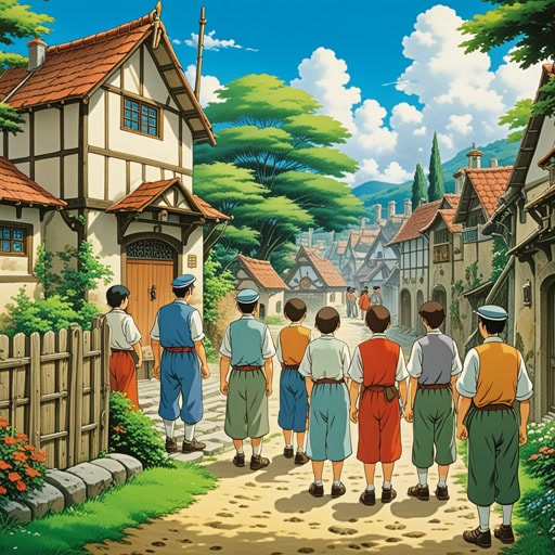 在一个小镇上,人们总是担心家园的安全。一天,一位智者建议建立一个强大的防御系统。镇上的人们齐心协力,建造城墙并训练守卫。有了新的防御措施,小镇变成了一个安全的避风港,每个人都和平地生活着。