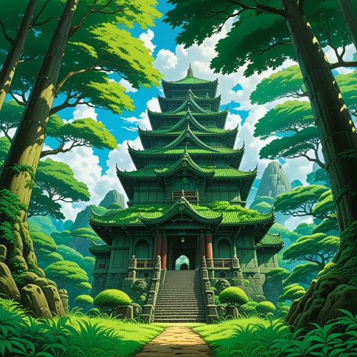在一个树木茂密的地区,一群冒险家开始了他们的探险。树木如此密集,以至于很难看到天空。当他们深入探索时,他们在茂密的树叶中发现了一座古老的寺庙。这片茂密的森林不仅提供了掩护,还引导他们发现了一个神秘的地方。