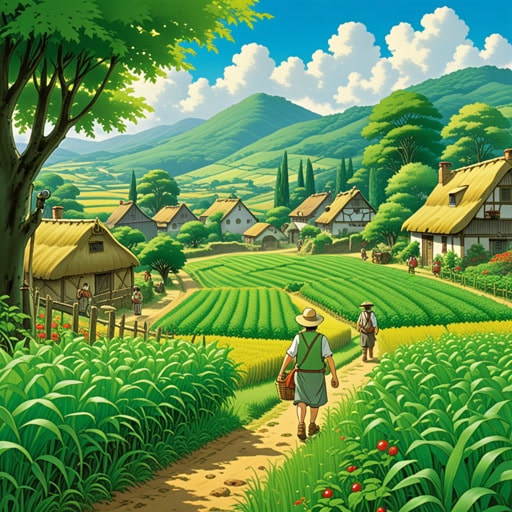 从前,在一个被郁郁葱葱的田野环绕的小村庄里,早晨的露水预示着新的一天的到来。村民们相信露水携带着自然的祝福。一天早晨,年轻的农民杰克注意到他的庄稼上的露水异常沉重。他将其视为丰收的预兆。确实,那一年,他的庄稼长得特别好,他能够养活他的家人和整个村庄。
