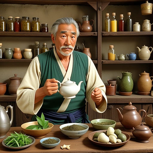 在一个小村庄里,有一位以消化疗法闻名的智者。一天,一位年轻女子来找他,抱怨消化不良。老人给了她一种由助消化草药制成的特殊茶。喝了茶后,女子感觉好多了,消化也改善了。老人作为消化问题治疗者的名声越来越大。