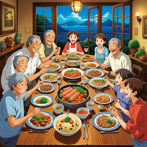 从前,有一个家庭,他们喜欢每天晚上一起用餐。他们认为一起用餐不仅仅是吃饭,还是分享故事和欢笑的时刻。一天,父亲决定给家人一个惊喜,亲自下厨做了一顿特别的晚餐。食物的香味弥漫了整个房子,每个人都围坐在餐桌旁,兴奋地准备用餐并享受这顿盛宴。这次特别的用餐经历让他们之间的关系更加亲密。