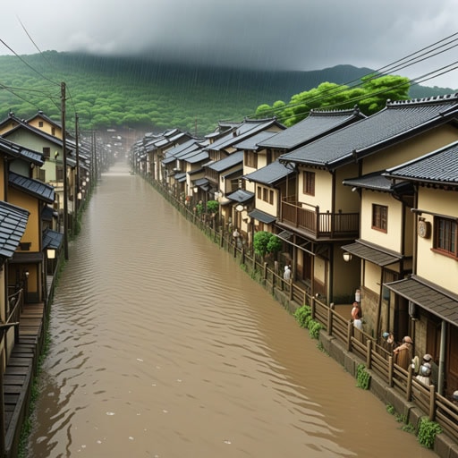 在一个小镇上,有一条河在雨季常常涨满河岸。有一年,降雨特别多,河水迅速膨胀。镇上的人们注意到了危险,齐心协力建造障碍物并引导水流。他们的迅速行动防止了一场大洪水,小镇因此免于灾难。