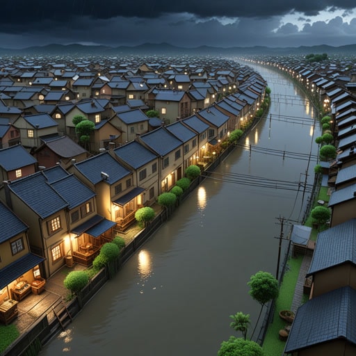 在河畔小镇,排水系统古老,大雨时常失效。一个暴风雨的夜晚,小镇被淹,促使市长投资建设新的排水系统。新系统效率高,防止了未来的洪水,使小镇成为面临类似问题社区的典范。