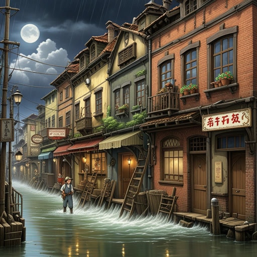 在一个小镇上,有一位著名的水管工名叫杰克。一个暴风雨的夜晚,镇上老剧院的排水管堵塞了,导致舞台被水淹。杰克被叫来,他迅速修好了排水管,挽救了剧院免受进一步损害。第二天,镇上举行了一场特别的表演来感谢杰克,这场戏的名字叫做《英勇的排水管水管工》。