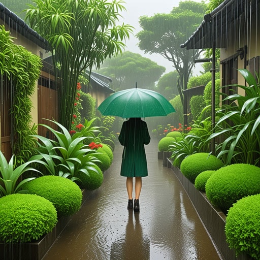 一个雨天,杰克没带伞就出门了。天空突然打开,一场大雨把他从头到脚淋得湿透。他走着走着,注意到一个小而隐蔽的花园,在雨中似乎生机勃勃。植物郁郁葱葱,被生命之水浸透。这次意外的遭遇让他欣赏到了在大自然怀抱中被淋湿的美。