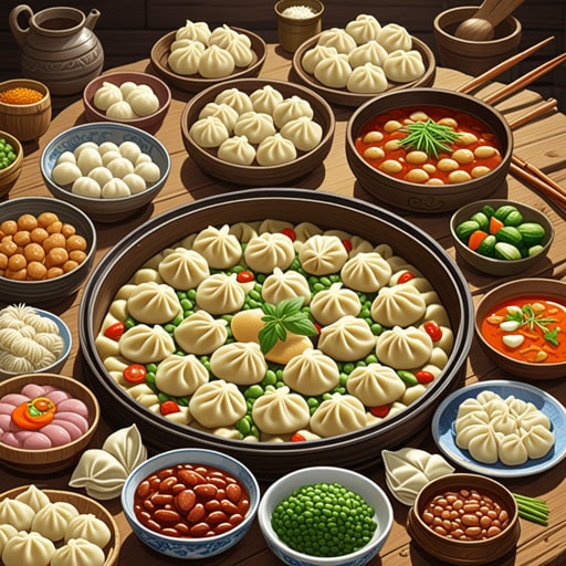 从前,在一个小村庄里,有一家人因其美味的饺子而闻名。每年冬季节日期间,他们都会制作各种馅料的饺子,如肉、蔬菜甚至甜豆沙。村民们会聚集在一起享用这些美味的饺子,这给每个人的心里带来了温暖和快乐。
