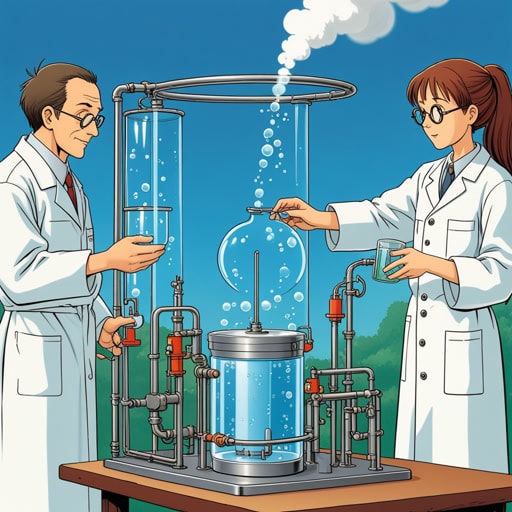 在一个小镇上,有一位名叫李博士的科学家,他对电解过程非常着迷。一天,他决定向他的学生们展示电解的力量。他用水填满一个容器,并将其连接到电源。当电流通过水时,水开始剧烈冒泡。李博士解释说,这就是电解过程,水被分解成氢气和氧气。学生们对演示感到惊讶,并理解了电解在各种科学和工业过程中的重要性。