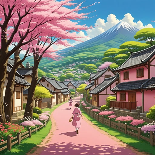 在一个小村庄里,每年春天都有庆祝樱花短暂美丽的传统。村民们会聚集在盛开的树下,享受着粉色花瓣在风中飘舞的短暂时刻。有一年,一个路过的旅行者被这一场景的短暂性所打动,意识到生活中的快乐是多么珍贵和短暂。