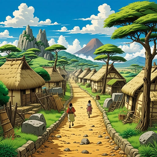 在古代,一个小王国的人民因严重的干旱被迫离开家园,发生了一次大规模的离去。这次离去是一次充满艰辛和生存挑战的旅程,因为他们寻找着一个新的家园。沿途他们面临许多挑战,但他们的决心和团结帮助他们克服了每一个障碍。最终,他们找到了一片肥沃的土地,在那里他们可以重建他们的生活。