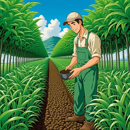 在一个郁郁葱葱的山谷里,农民们深知施肥的重要性。他们会仔细地用营养物质准备土壤,确保植物有一个最好的开始。有一年,一个名叫杰克的新农民加入了他们。他对施肥的过程持怀疑态度,但还是听从了经验丰富的农民的建议。令他惊讶的是,他的庄稼长势喜人,他意识到了施肥在农业中的真正价值。