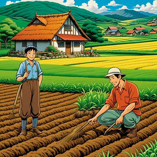 在一个小村庄里,农民们因为土壤贫瘠而苦恼。一天,一位智慧的老人建议使用一种特殊的肥料。农民们听从了他的建议,将肥料施于田地。令他们高兴的是,庄稼长得比以往任何时候都要健康和丰富。这种肥料,作为肥沃的象征,改变了他们的土地和他们的生活。