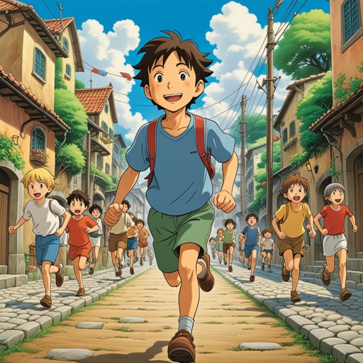 在一个小镇上,每年都会举行一次跑步比赛,每个人都会参加。今年,一个名叫费利克斯的年轻男孩决心要进入前五名。比赛开始时,费利克斯全力以赴地奔跑。每一步,他都想象着自己作为第五名冲过终点线。当比赛结束时,费利克斯得知自己确实获得了第五名,他非常激动。他的决心和努力得到了回报。