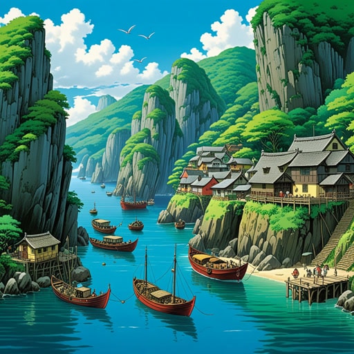 从前,在一个壮丽的峡湾之地,有一个小村庄坐落在陡峭的悬崖之间。村民们依靠峡湾维持生计,捕鱼并与过往船只进行贸易。一天,一位神秘的旅行者到来,声称在峡湾深处看到了隐藏的宝藏。好奇之下,村民们组织了一次探险,深入探索峡湾的深处。经过数天穿越狭窄的水道,他们发现了一个隐藏的海湾,里面充满了罕见的海洋生物和古代文物,丰富了他们对峡湾历史和自身遗产的理解。