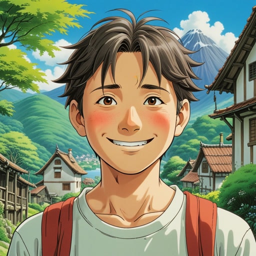 在一个小村庄里,有一位以突出的额头著称的智慧老人。一天,一个年轻男孩带着问题来找他。老人带着温和的微笑,摸了摸自己的额头说:‘你寻求的答案就在你心中,就像我的智慧藏在我的额头里一样。’那天,男孩学到了知识和智慧不仅来自外部,也来自内心。